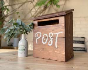 wooden wedding post box
